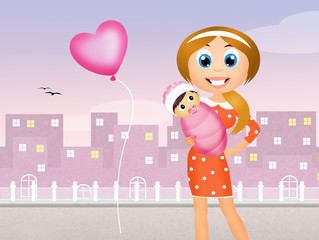 funny mother with son