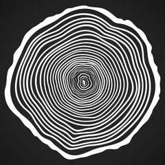 Vector Tree Rings Background and Saw Cut Tree Trunk.