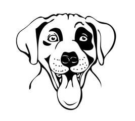 merry muzzle dogs, vector illustration