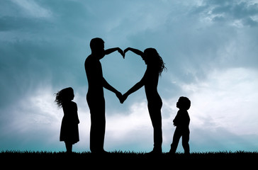 love family at sunset