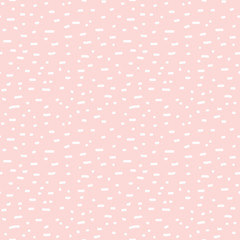 Hand drawn seamless rose and white irregular dotted line texture
