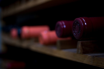 Fototapeta premium wine rack close up 