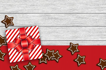 Fototapeta premium christmas present with gingerbread