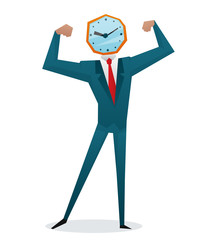 Businessman watch head vector illustration