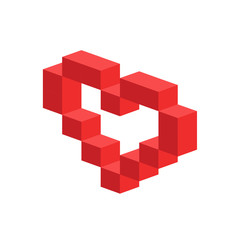 Heart vector 3d isometric icon