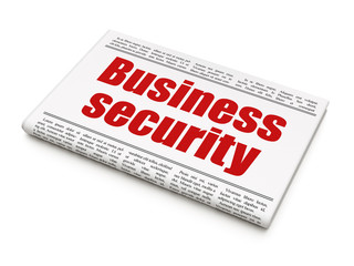 Safety concept: newspaper headline Business Security