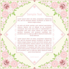 Floral ornament on template card. Gorodets painting. Russian traditional folk art. Vector illustration 10 EPS