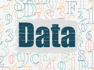 Information concept: Data on wall background