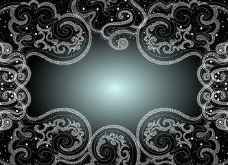 Abstract decorative luxury vector frame of curling figured lines. You can use any color of background