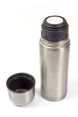 Thermos flask isolated on white