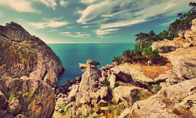 Beautiful seascape. Filtered image:cross processed vintage effec