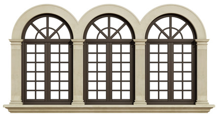 Obraz premium Mullioned window isolated on white