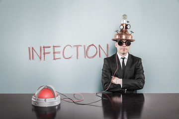 Infection concept with businessman