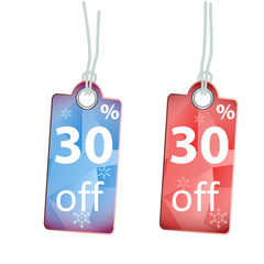 discount faceted label thirty percent