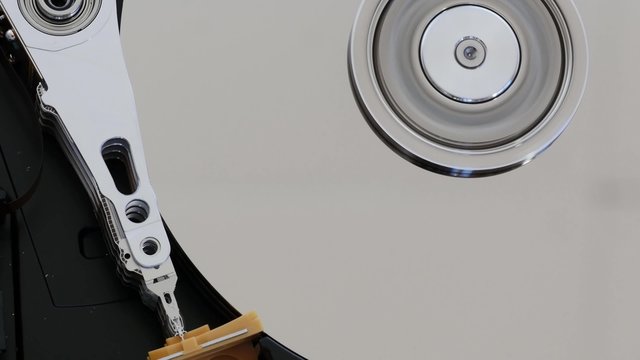 close up of hard disk drive