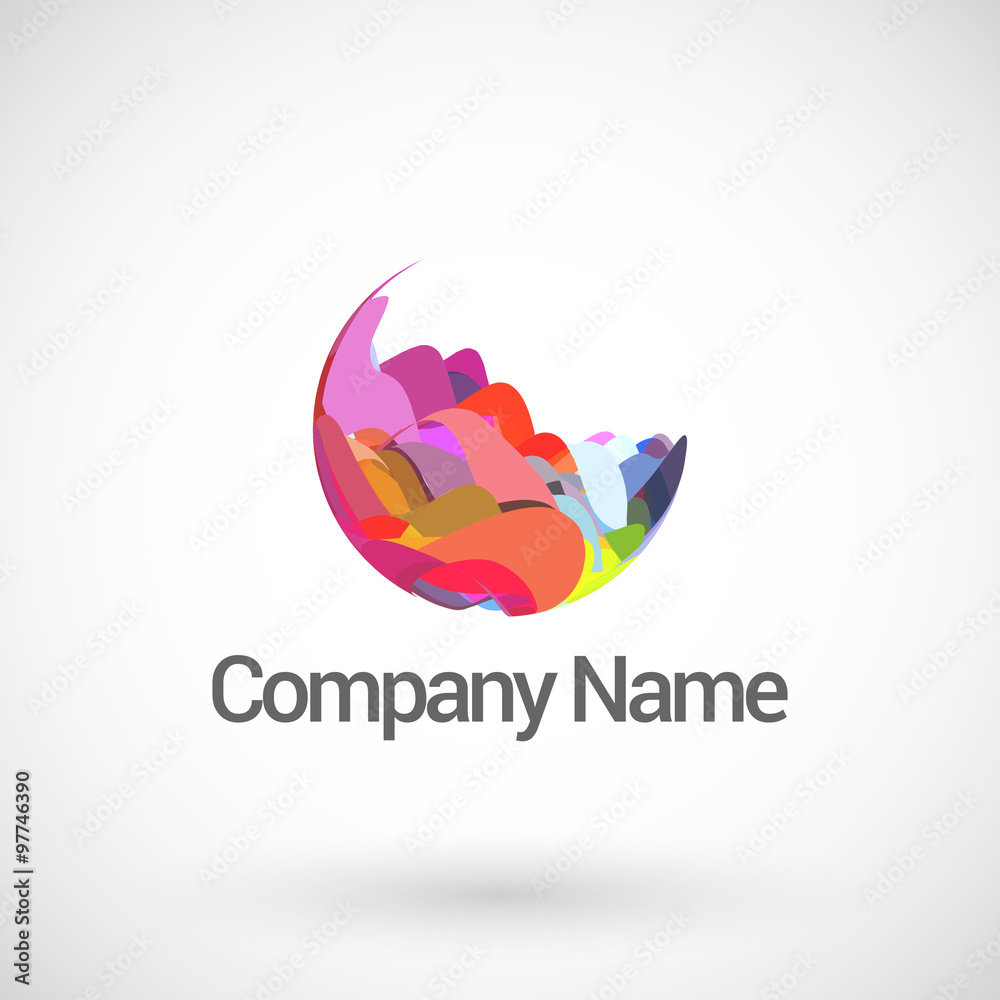 Poster Abstract colorful sphere logo design vector template.