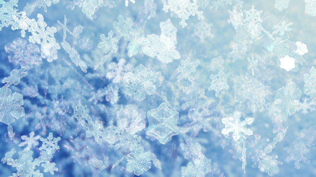 Snowflakes 100: Christmas snowflakes falling video background (Loop).