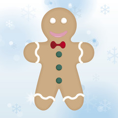 Vector illustration of a Christmas cookie on a white background of snow