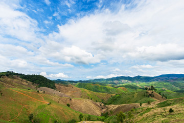 Fototapeta na wymiar agriculture on Mountain, Nan Province, Northern of Thailand.