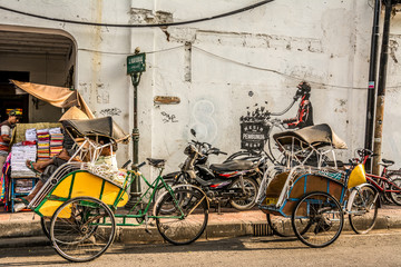 Fototapeta na wymiar transporte local de yogyakarta