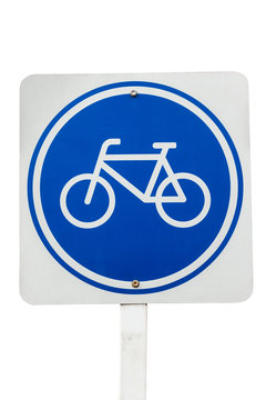 Sign of a bike or bicycle lane isolated on white background ,cli