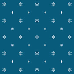 Snowflake Simple Vector Seamless Pattern 1 Blue