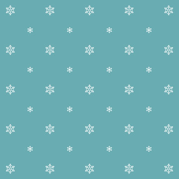 Snowflake Simple Vector Seamless Pattern 1 Vintage Blue