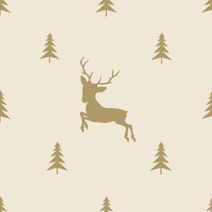 christmas reindeer seamless line pattern tile background