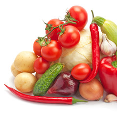 fresh, ripe vegetables