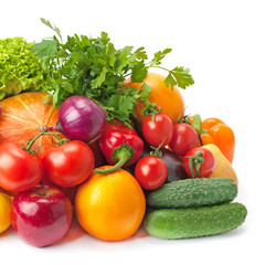 Fototapeta na wymiar ripe, juicy, healthy fruits and vegetables