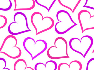 Valentine's day vector seamless pattern with many multicolored hearts. You can use any color of background