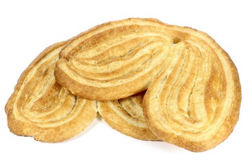 Schweineohren isoliert auf weißem Hintergrund