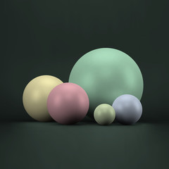 Spheres. 3D illustration. Can be used for info-graphics, present
