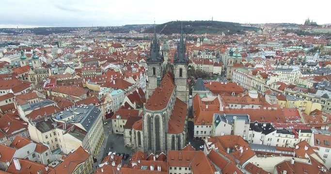 Aerial view of Prague, Czech Republic.