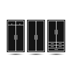 wardrobes . set of vector icons