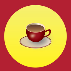 Coffee cup isometric 3d icon for web and mobile devices