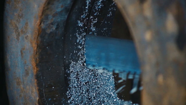 Industrial machining cutting by electrical saw