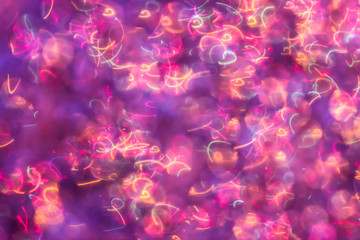 Abstract bokeh. Blurry motion lights background. 
