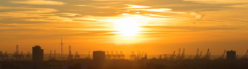Fototapeta premium Sunset in Hamburg