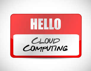 cloud computing name tag sign