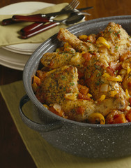 Roasted Chicken with Tomato and Onion