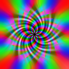 Abstract colorful rgb twirl star with smooth satin waves