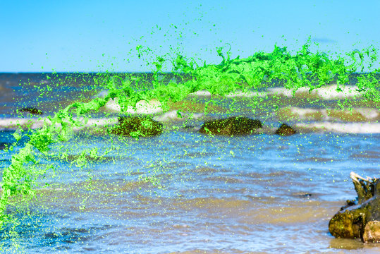 Splash of green liquid