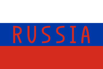 Russian flag and word Russia