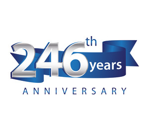 246 Years Anniversary Logo Blue Ribbon