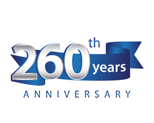 260 Years Anniversary Logo Blue Ribbon