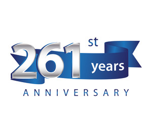 261 Years Anniversary Logo Blue Ribbon