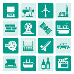 One tone Simple Business and industry icons - Vector Icon Set