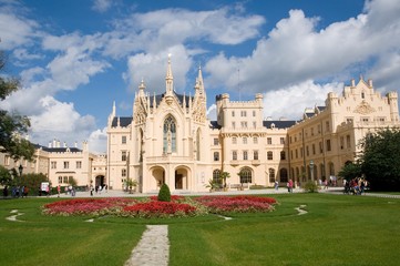 Fototapeta premium Neogothic castle Lednice in Southern Moravia, Czech republic.