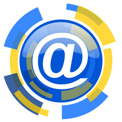 email blue yellow glossy web icon